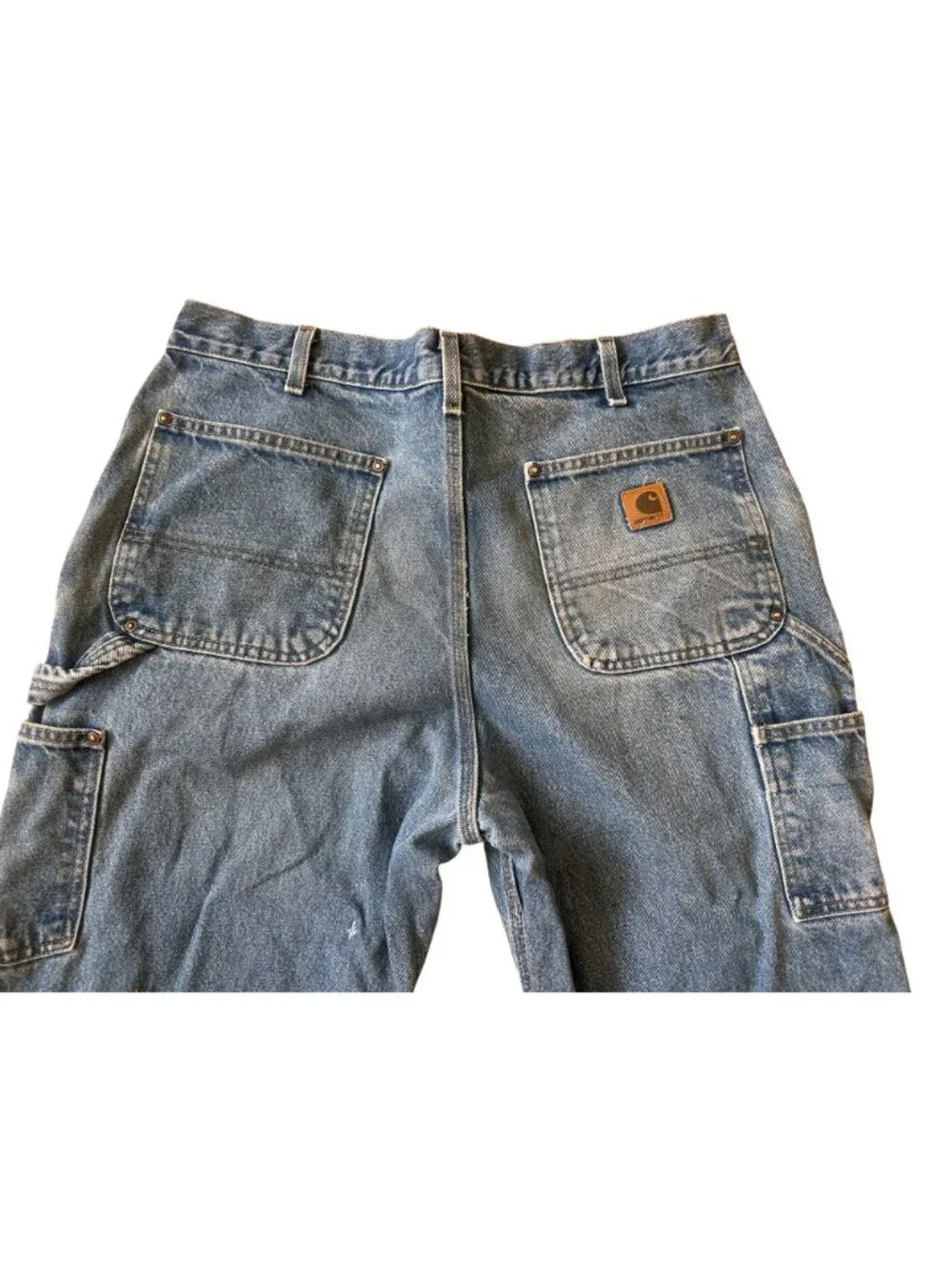 Vintage Carhartt B73 DST Denim Double Knee Pants Men 36x30 Cargo Carpenter Baggy